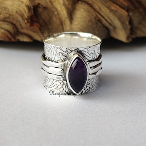 Black Onyx Ring, Band Ring, 925 Sterling Silver, Gemstone Ring, Handmade Ring, Onyx Jewelry,  Antique Ring, Women Ring, Gift For Her