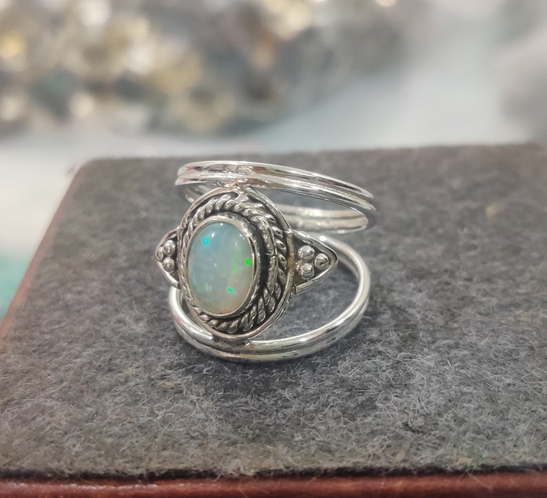 Boho Ring Handmade Ring Natural Opal Designer Ring Gift For Her Ring Gemstone Ring Opal Ring Fire Opal Jewelry 925 Silver Ring