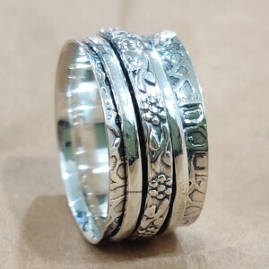 Spinner Ring, 925 Silver Ring, Anxiety Ring, Fidget Ring, Worry Ring, Promise Ring, Meditation Ring, Women Ring, Gift For Her, Gift Ring