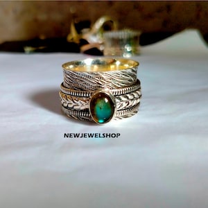 Labradorite Ring, Spinner Ring, 925 Sterling Silver, Handmade Ring, Meditation Ring, Gemstone Ring, Labradorite Jewelry, Gift For Her