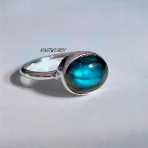 Labradorite Ring, Silver Band Ring, 925 Sterling Silver, Handmade Ring, Labradorite Jewelry, Gemstone Ring, Women Ring, Gift For Her