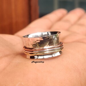 Spinner Ring, 925 Sterling Silver, Handmade Ring, Meditation Ring, Silver Spinner, Anxiety Ring, Fidget Ring, Women Ring, Gift For Her