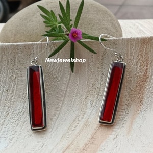 Genuine Garnet Earring, Pure Solid Silver, Brides Earring, Beautiful Earring ,Anniversary Earring, Confidence Earring,Empowerment Earring