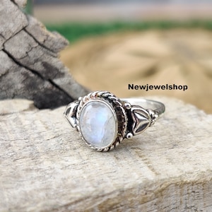Moonstone Ring, Ring, 925 Sterling Silver, Customise Stone Ring, Meditation Ring, Statement Ring, Moonstone Jewelry, Gift For Her