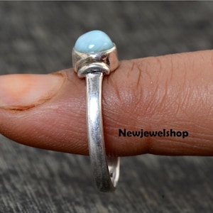 Larimar Ring, Handmade Ring, Gemstone Ring, Statement Ring, Boho Ring, 925 Silver Ring, Handmade Ring Band Ring, Women Ring, Gift For Her