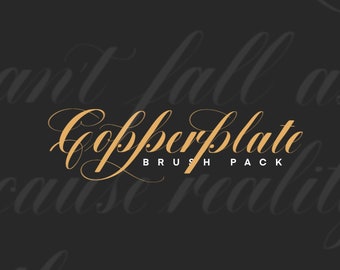 Copperplate Brush Pack voor Procreate | Digitaal downloaden