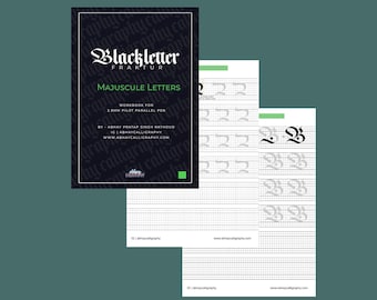 Blackletter Fraktur MAJUSCULE-letters - voor parallelle pilootpen van 3,8 mm