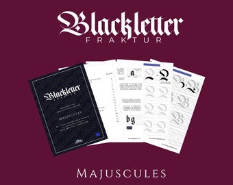 Blackletter Fraktur e-werkboek voor 6 mm pilot-parallelpen - Majuscules