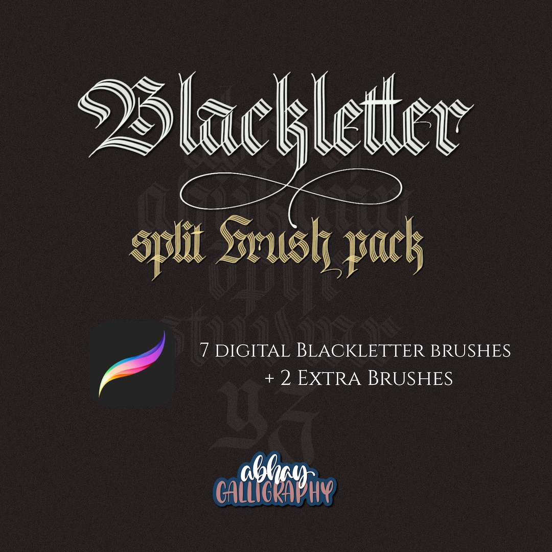 Blackletter/gothic Calligraphy Split Brushes for Procreate Etsy