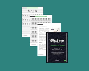 Blackletter Fraktur Minuscule Letters Workbook for 3.8mm Pilot Parallel Pen