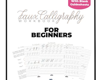 Faux Calligraphy Practice Workbook for BEGINNERS | Both for Procreate & Paper | Abhay Calligraphy