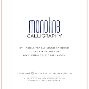 Monoline Kalligraphie-Arbeitsbuch