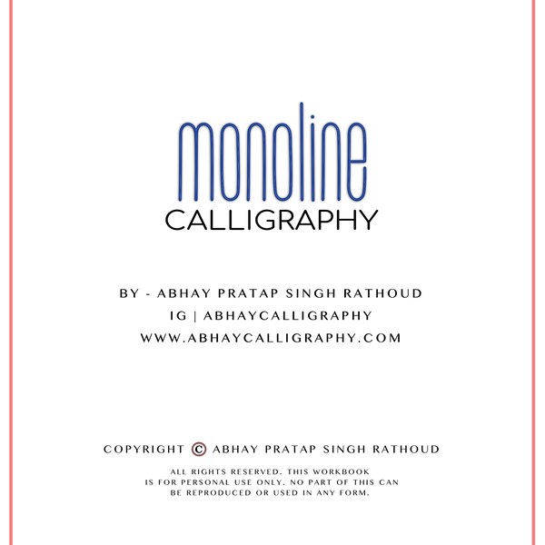 Monoline Calligraphy Workbook