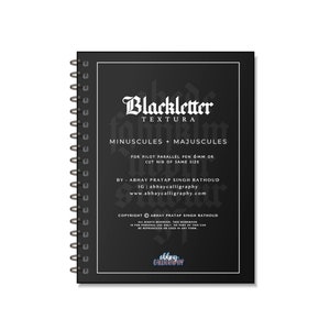 Blackletter Textura E- Workbook for 6mm Pilot Parallel Pen with Blank Guidesheet