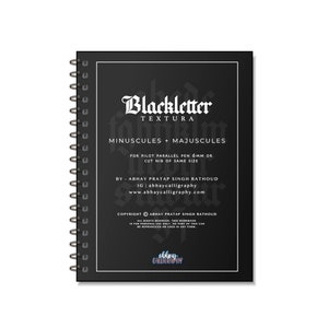 Blackletter Textura E - Cahier d'exercices pour stylo pilote parallèle 6 mm avec feuille de guidage vierge