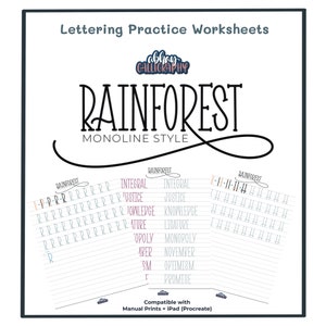 Monoline Rainforest Style Handlettering Workbook | DIGITAL DOWNLOAD | iPad Lettering | Procreate | AbhayCalligraphy