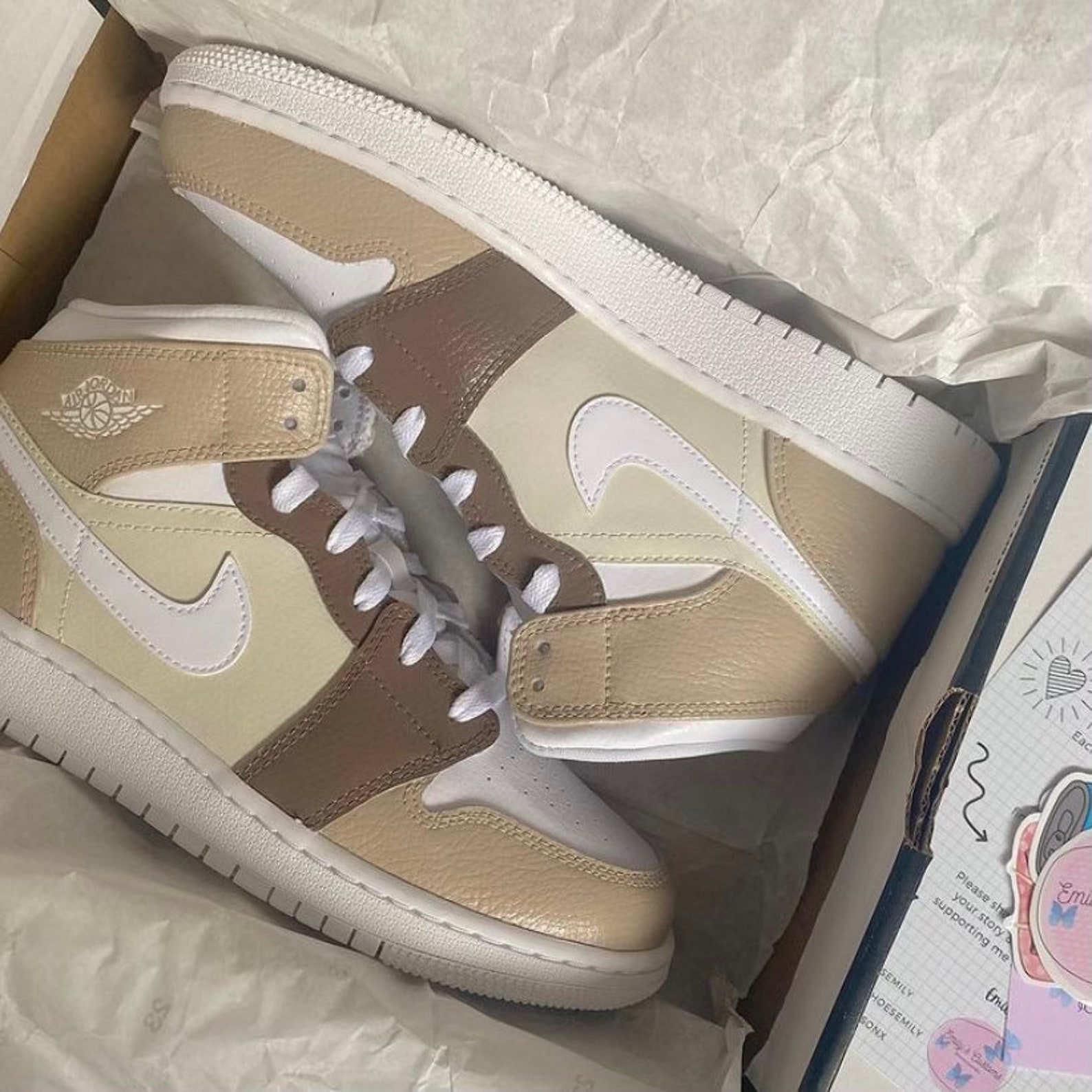 brown custom jordans