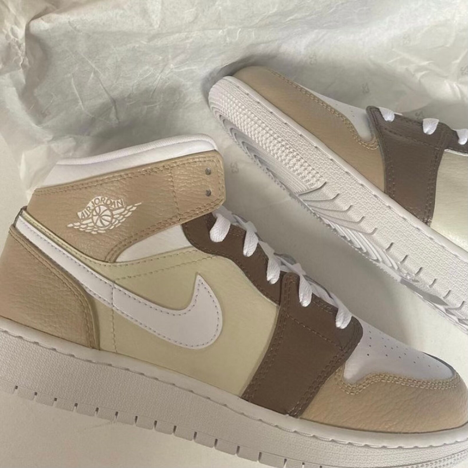 brown custom jordans