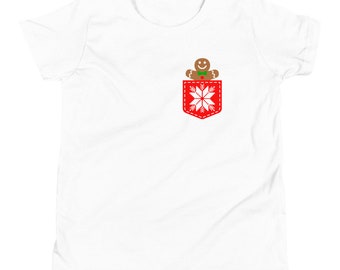 Camiseta de galletas de jengibre / Camiseta de bolsillo de pan de jengibre / Camiseta de pan de jengibre / Camisa de pan de jengibre de Navidad / Camiseta de pan de jengibre navideña