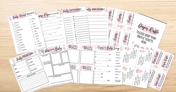 Ballerina Baby Shower Printables Printable Baby Shower Games | Etsy