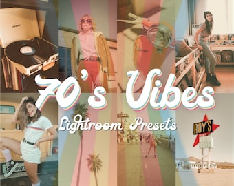 70&#39;s Vibes Lightroom Presets | Vintage Ästhetische, Retro Theme Filter | Instagram, Lifestyle, Blogger Schnitt und Fotografie