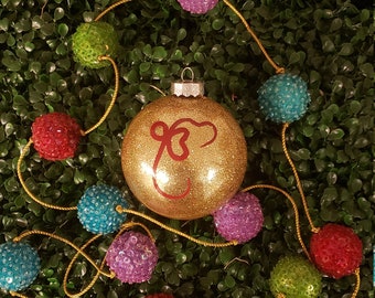 Ik Onkar glass glitter ornament