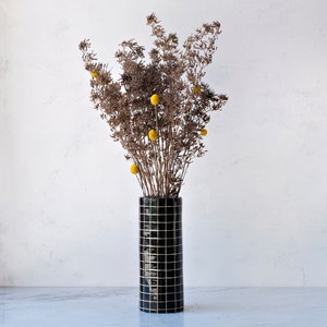 Ceramic Vase / Black and White Tiled Ceramic Vase / Contemporary Ceramic Vase / Hygge Home Style