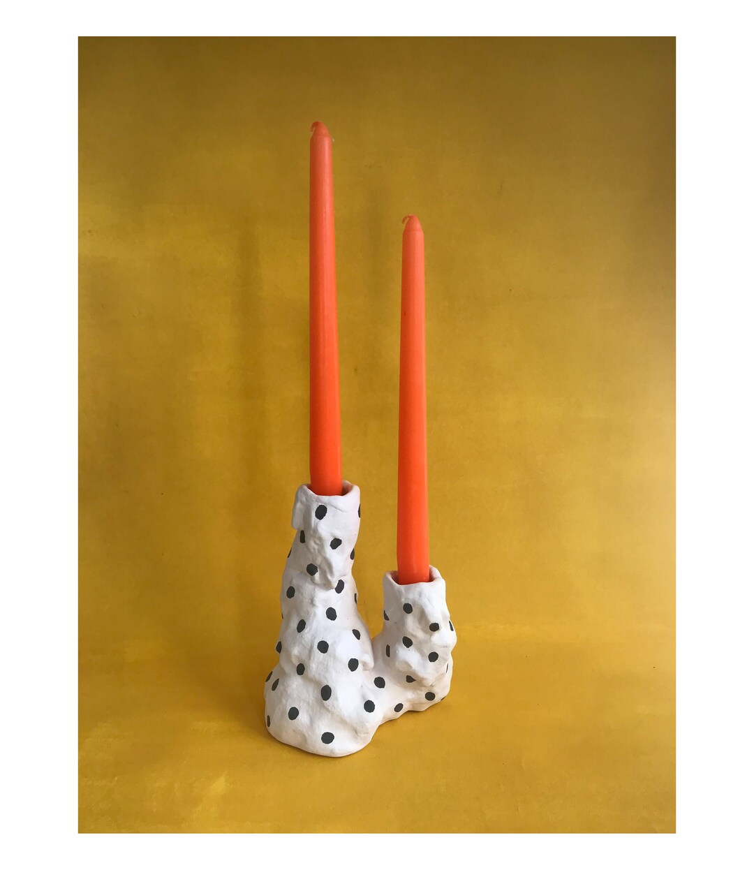 CANDLE STICK HOLDER, Double Candelabra, Handmade Ceramic Candlestick