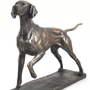 Pointer ornament figurine, quality sculpture in cold cast bronze, Dog lover collectable