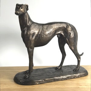 Greyhound ornament large 20cm heavy bronze effect figurine decoration by Harriet Glen