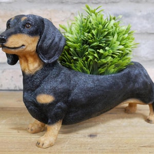 Dachshund planter indoor home decoration or garden patio ornament, great Sausage Dog lover gift