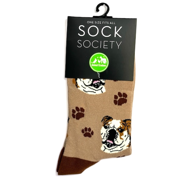 English Bulldog socks, Ladies one size, quality cotton mix, great Dog lover gift stocking filler