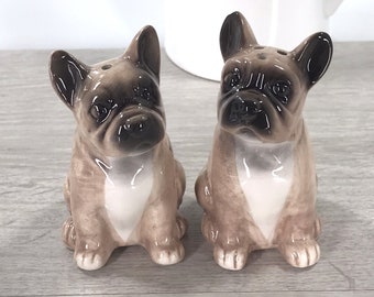 French Bulldog Salt & Pepper shaker set quality ceramic novelty Frenchie lover gift, boxed