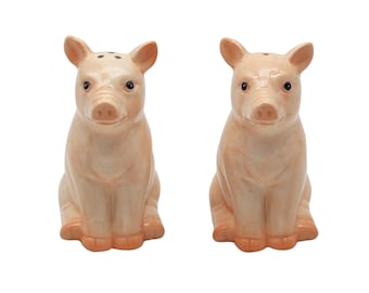 Pig Salt & Pepper shaker set quality ceramic novelty Farmer or farm animal lover gift