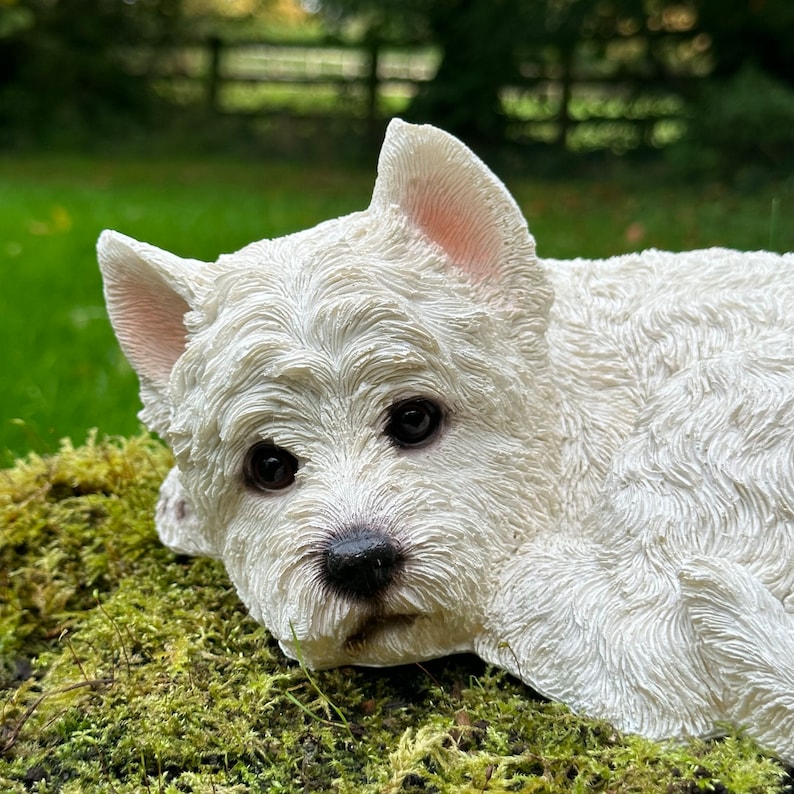 West Highland Terrier ornament figurine home decoration or garden/patio ornament, would make lovely grave marker or memorial image 2