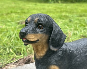 Dachshund in Green Wellies Boots Indoor or Garden Ornament
