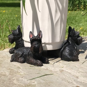 SET of 3 Scottie Dog Plant Flower Pot Stand indoor or outdoor ornaments decoration Scottish Terrier lover gift