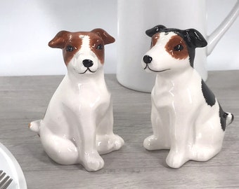 Jack Russell Salt & Pepper ceramic shaker set novelty Dog lover gift, boxed