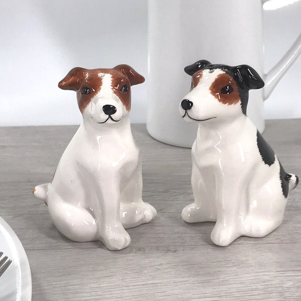 Jack Russel Salt & Pepper Keramikstreuer-Set Neuheit Hundeliebhaber Geschenk, verpackt