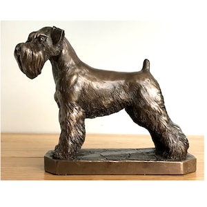 Bronze Schnauzer figurine designed by David Geenty, great quality heavy weight item, gift boxed