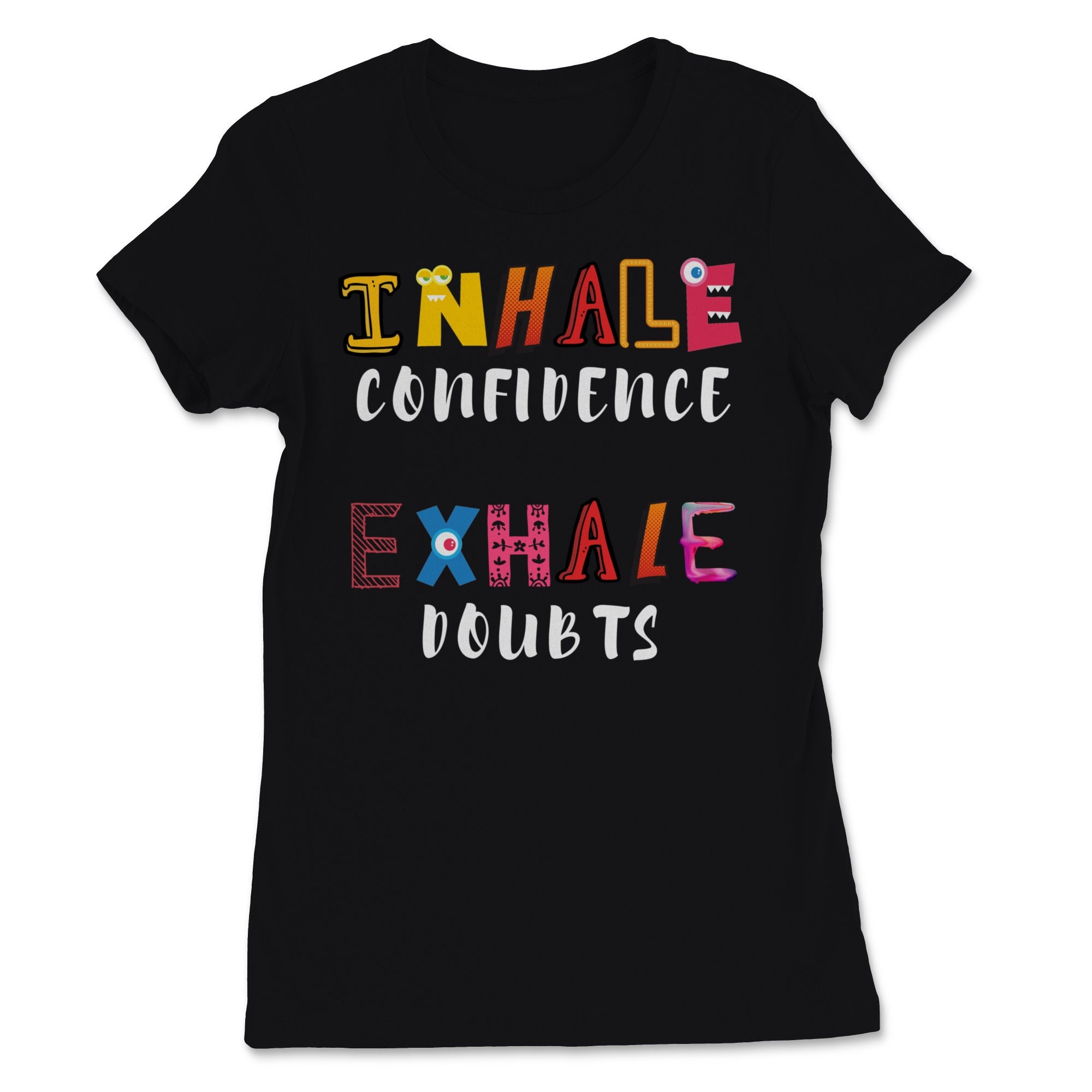 Inhale Confidence. Exhale Doubt. Black Sports Bra – IDC Identity Crisis