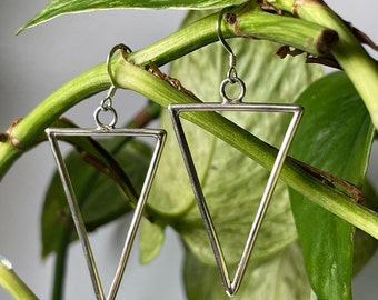 Sterling Silver Triangle Earrings