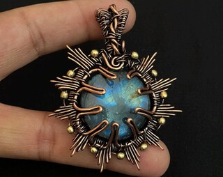 Set Di 2 Collane Con Ciondolo Luna E Albero Della Vita In Resina E Pietra D'oro - Portafortuna Uomo E Donna - Catena In Acciaio