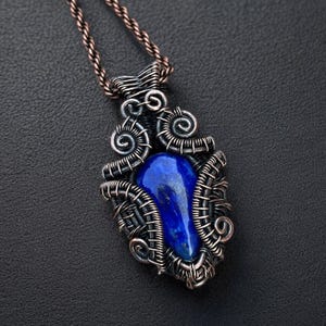 Real Lapis lazuli  pendent/Necklace/Locket/ Handmade Copper jewelry / Christmas/Festival/anniversary/birthday gifts