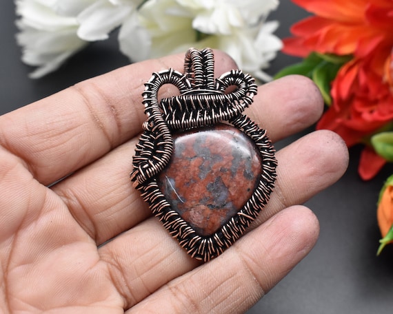 Jasper Copper Wire Wrapped Pendant Gemstone Pendant Beautiful Unique Fashion Jewelry Bohemian Jewelry Making Supply Gift Sale Etsy UK
