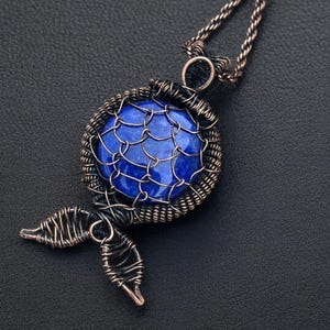 Real Lapis lazuli  Fish pendent/Necklace/Locket/ Handmade Copper jewelry / Christmas/Festival/anniversary/birthday gifts