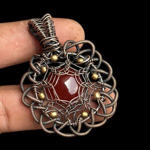 Copper Wire Wrapped Pendant: Caroline Gemstone Jewelry Gift