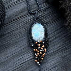 Moonstone Pendant: Handmade Copper Wire Wrapped Gemstone Jewelry
