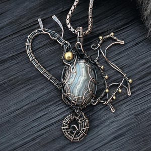 Crazy less agate copper pendent dragon pendent