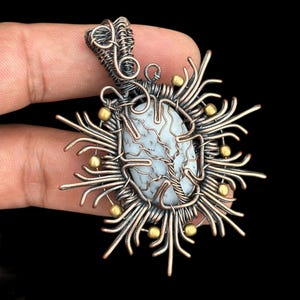 Dendrite Opal Tree of Life Pendant: Oxidized Copper Necklace